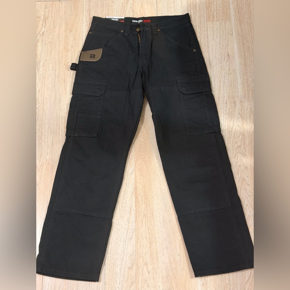 Wrangler Riggs Workwear Mens Ripstop Cargo Black Work Pants - Rugged